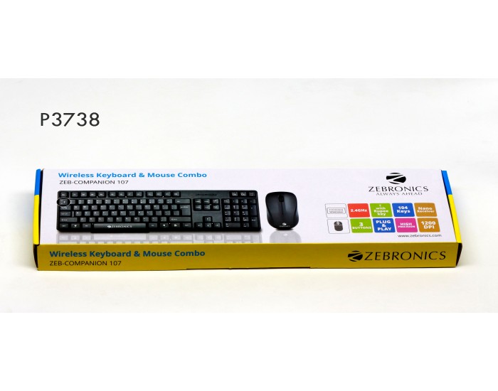 ZEBRONICS KEYBOARD MOUSE COMBO WIRELESS (1 YEAR)